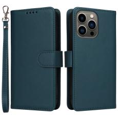BETOPNICE - BETOPNICE iPhone 13 Pro Pl&aring;nboksfodral - Avtagbart Konstl&auml;der - Bl&aring;