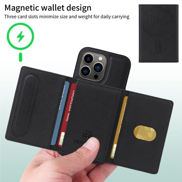 BETOPNICE - BETOPNICE iPhone 13 Pro Fodral KonstLäder - Svart