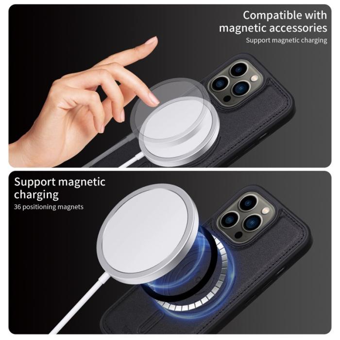 BETOPNICE - BETOPNICE iPhone 13 Pro Fodral KonstLäder - Svart