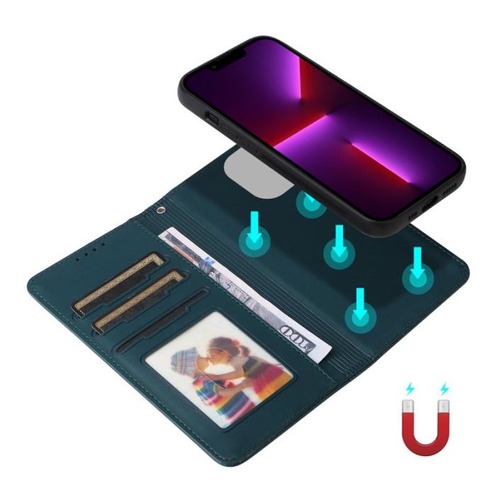 BETOPNICE - BETOPNICE iPhone 13 Pro Plånboksfodral - Avtagbart Konstläder - Blå