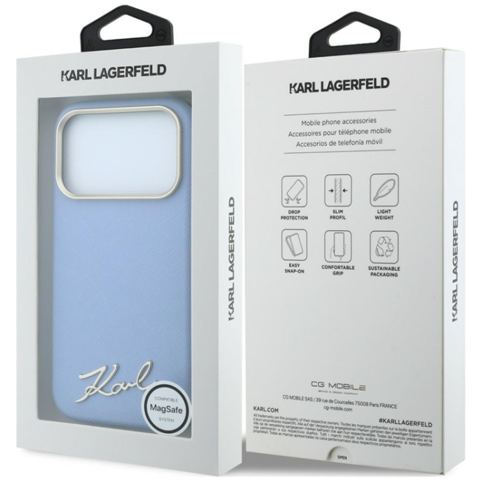 KARL LAGERFELD - Karl Lagerfeld Mobilskal För iPhone 18 Pro/17 Pro Magsafe Saffiano Small Script