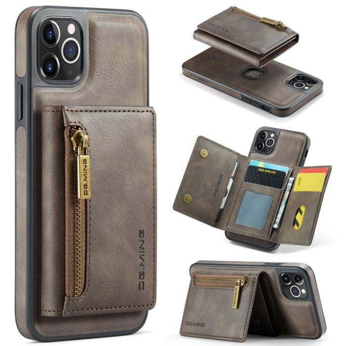 DG.MING - DG.MING M5 Series iPhone 11 Pro Max Plånboksfodral Konstläder - Brun