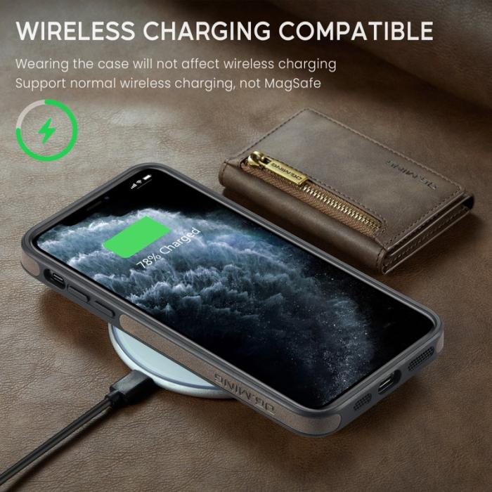DG.MING - DG.MING M5 Series iPhone 11 Pro Max Plånboksfodral Konstläder - Brun