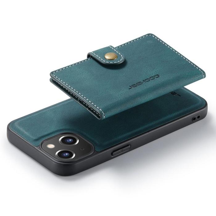 JEEHOOD - JEEHOOD iPhone 14 Plus Plånboksfodral 2-i-1 Konstläder TPU Grön