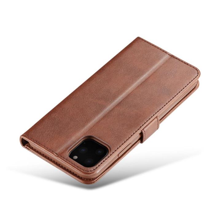 LC.imeeke - LC.imeeke iPhone 11 Pro Max Plånboksfodral Konstläder - Brun