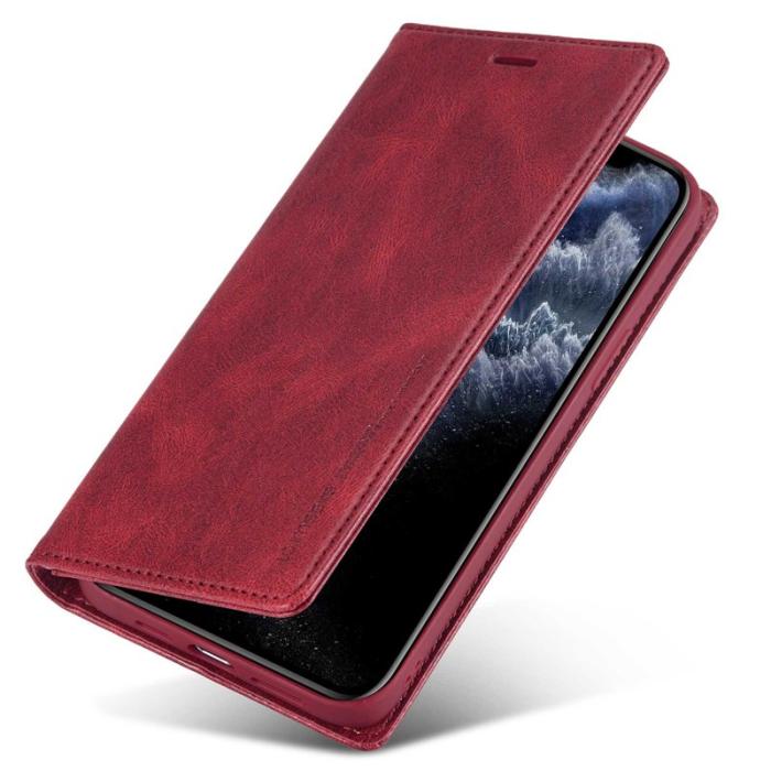 LC.imeeke - LC.IMEEKE iPhone 11 Pro Max Plånboksfodral Konstläder - Röd