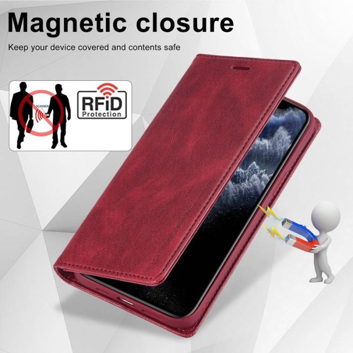LC.imeeke - LC.IMEEKE iPhone 11 Pro Max Plånboksfodral Konstläder - Röd