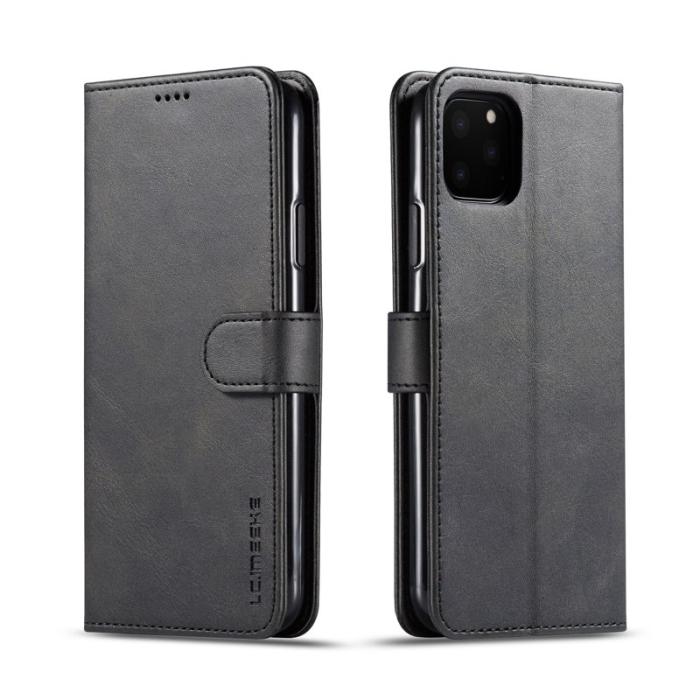 LC.imeeke - LC.imeeke iPhone 11 Pro Max Plånboksfodral Konstläder - Svart