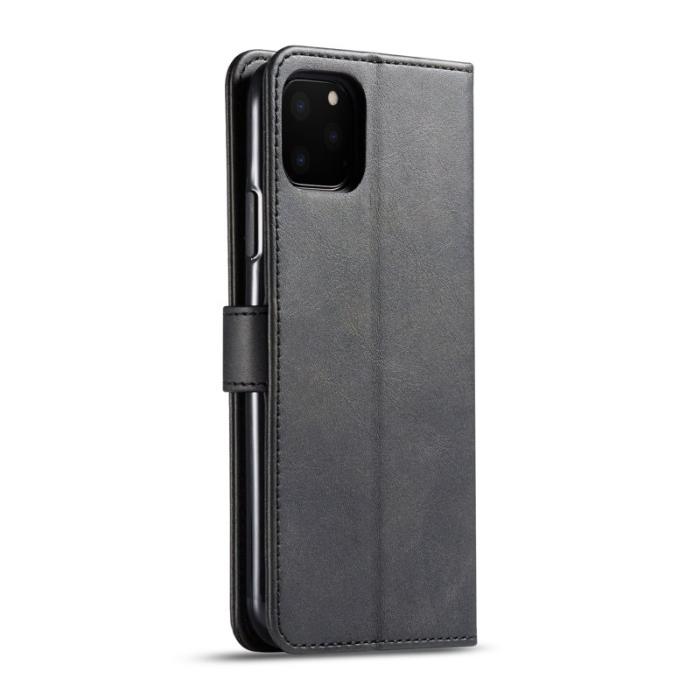LC.imeeke - LC.imeeke iPhone 11 Pro Max Plånboksfodral Konstläder - Svart
