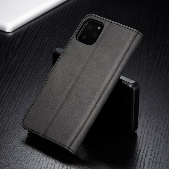 LC.imeeke - LC.imeeke iPhone 11 Pro Max Plånboksfodral Konstläder - Svart