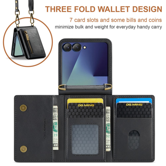 DG.MING - DG.MING Galaxy Z Flip 7 Mobilskal RFID Blocking M5 - Svart
