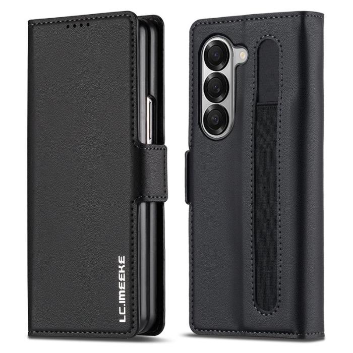 LC.imeeke - LC.IMEEKE L1 Plånboksfodral för Samsung Galaxy Z Fold5 Konstläder - Svart