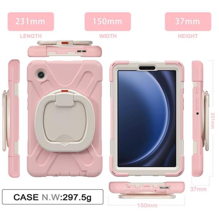 A-One Brand - Galaxy Tab A9 Skal Kickstand Handle Grip - Rosa