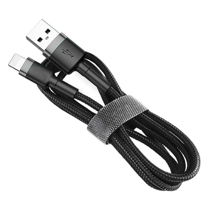 SiGN - SiGN Kevlar USB-kabel med Lightning 1.5A, 2m - Grå/Svart