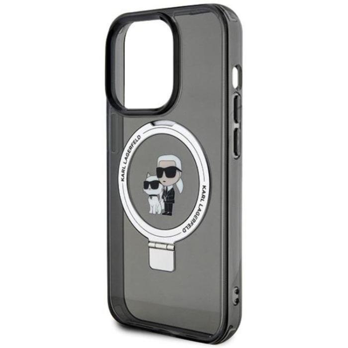 KARL LAGERFELD - KARL LAGERFELD iPhone 13 Pro Mobilskal MagSafe Ringställ - Svart