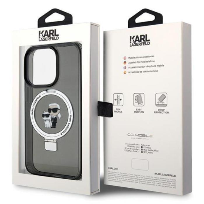 KARL LAGERFELD - KARL LAGERFELD iPhone 13 Pro Mobilskal MagSafe Ringställ - Svart
