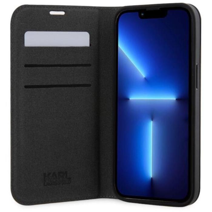 KARL LAGERFELD - Karl Lagerfeld iPhone 14 Pro Max Plånboksfodral Monogram Svart
