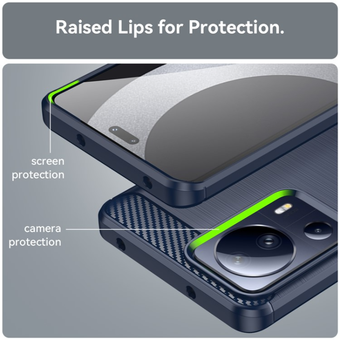 OEM - Xiaomi 13 Lite Mobilskal Carbon Fiber - Blå