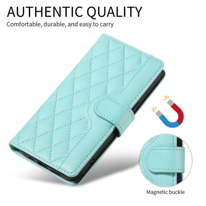 OEM - Rhombus Samsung Galaxy S26 Plus Fodral Äkta Läder - Grön
