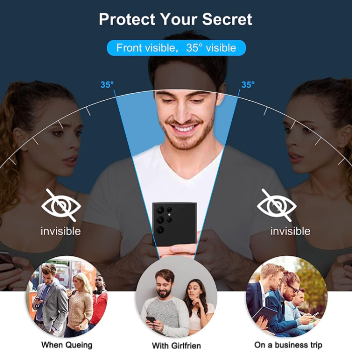 A-One Brand - [2-PACK] Privacy UV Härdat Glas Skärmskydd Samsung Galaxy S23 Ultra