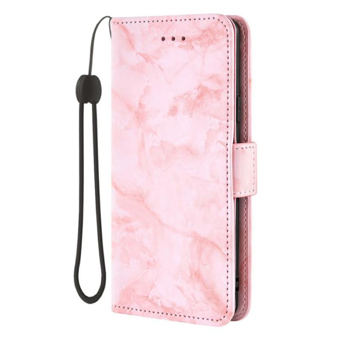 OEM - Samsung Galaxy S26 Ultra Fodral Äkta Läder Marmor - Rosa