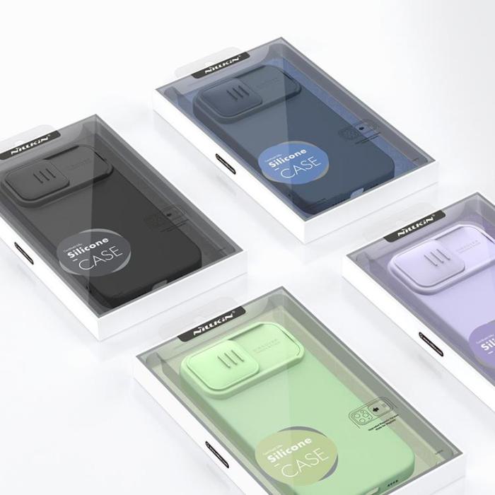 Nillkin - Nillkin iPhone 14 Pro Max Mobilskal CamShield Silky Silikon - Blå