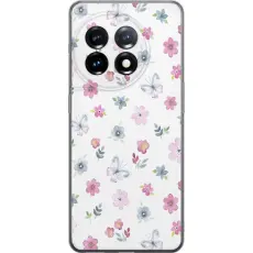Gustaf - Mobilskal till OnePlus 11R med Blommor och fj&auml;rillar