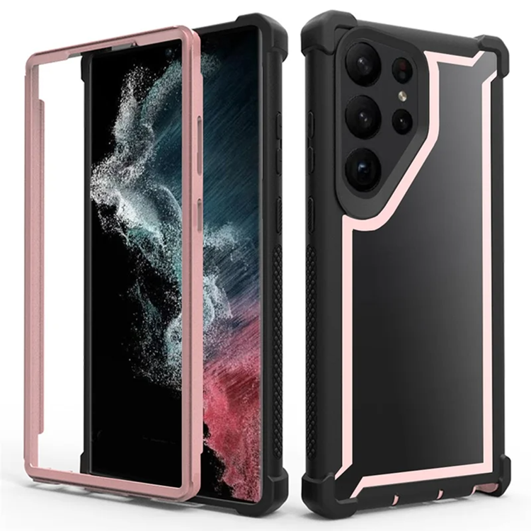 Galaxy S24 Ultra Mobilskal TPU + PC Shockproof (Svart/Roséguld) | 2353 | AlltMobil