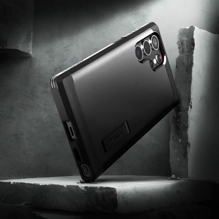 Spigen - Spigen Tough Armor Skal Galaxy S22 Ultra - Svart