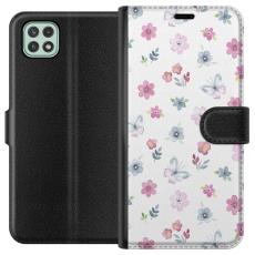 iSecrets - Plånboksfodral till Samsung Galaxy A22 5G med Blommor och fjärillar