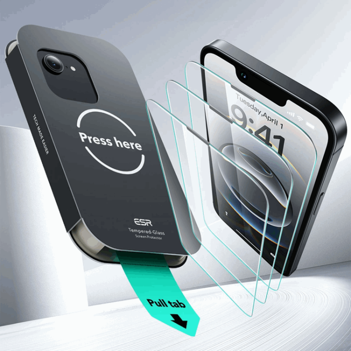 ESR - [2-Pack] ESR iPhone 13/13 Pro/14/16e Härdat Glas Skärmskydd