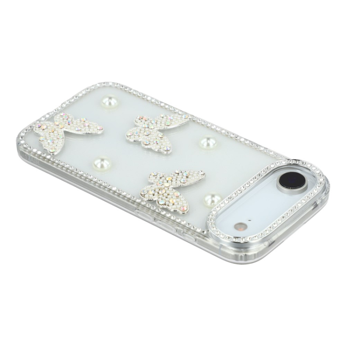 A-One Brand - iPhone Air Mobilskal Rhinestone Edge Pearl Butterfly