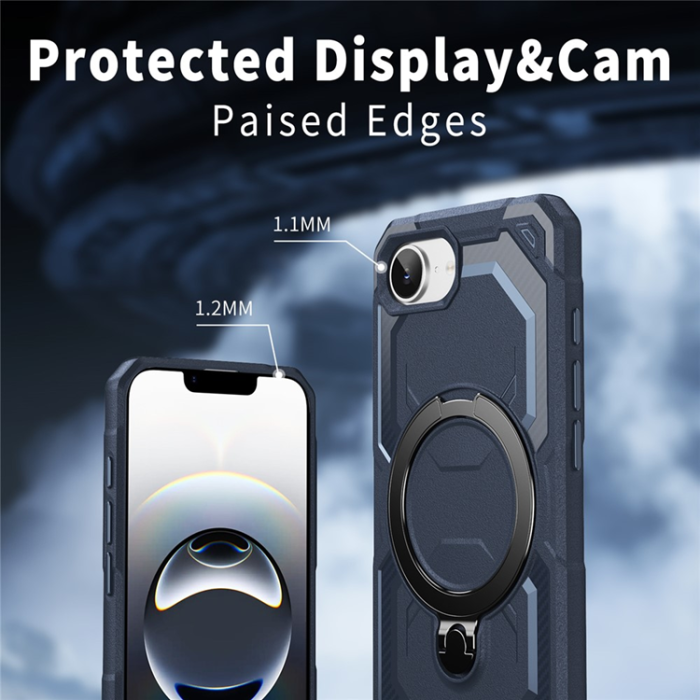 A-One Brand - iPhone 16e Mobilskal MagSafe Kickstand TPU + PC - Blå