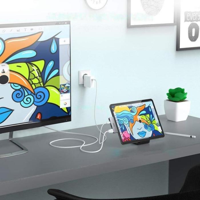 UTGATT1 - Choetech 4in1 USB HUB För Apple iPad Pro USB-C 60W PD - Svart