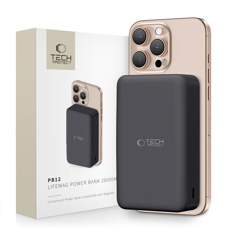 Tech-Protect Lifemag Magsafe Powerbank 20000 mAh - Svart | 264 | AlltMobil