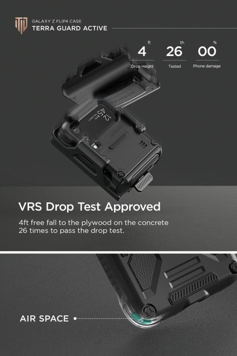 UTGATT1 - VRS DESIGN | Terra Guard Active Multi Clip Skal Galaxy Z Flip 4 - Metal Svart