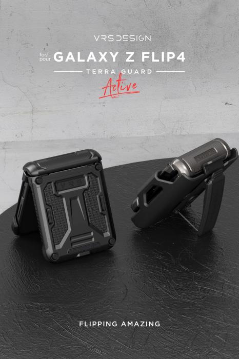 UTGATT1 - VRS DESIGN | Terra Guard Active Multi Clip Skal Galaxy Z Flip 4 - Metal Svart