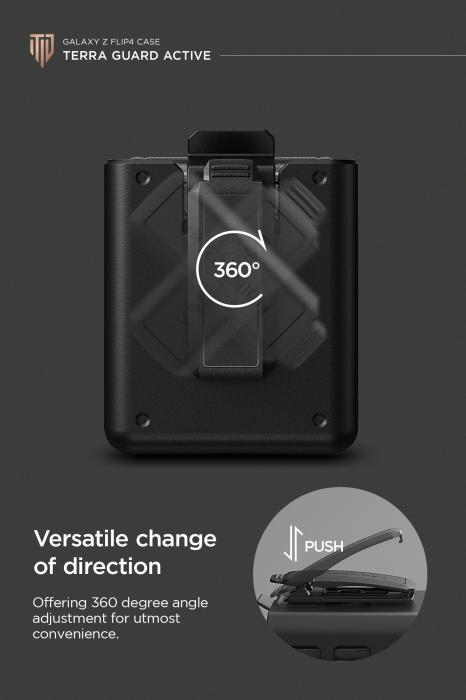 UTGATT1 - VRS DESIGN | Terra Guard Active Multi Clip Skal Galaxy Z Flip 4 - Metal Svart