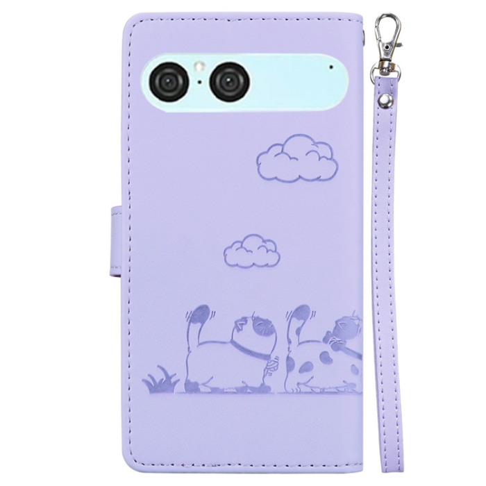 A-One Brand - Sony Xperia 10 VII Plånboksfodral RFID Kitten Pattern - Lila