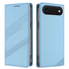 A-One Brand - iPhone 17 Air Plånboksfodral Punk Style Imprinted - Babyblå