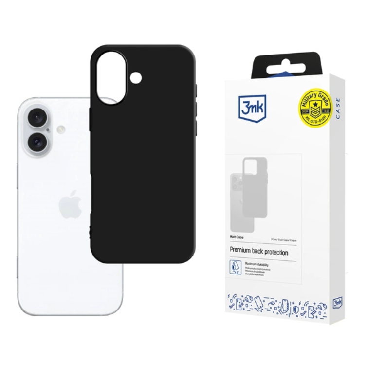 3MK iPhone 16 Plus Mobilskal Matt - Svart | 2353 | AlltMobil