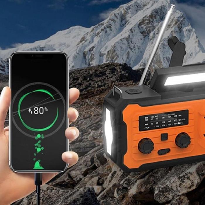 Pristar - Pristar Radio FM med Ficklampa 4000 mAh YX328 - Orange