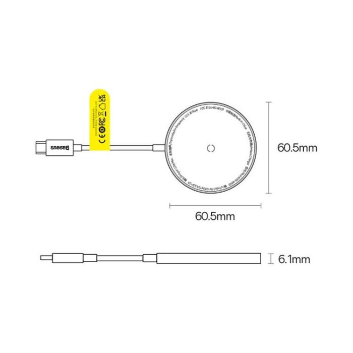 BASEUS - Baseus MagSafe Trådlös Laddare Simple Mini3 - Blå