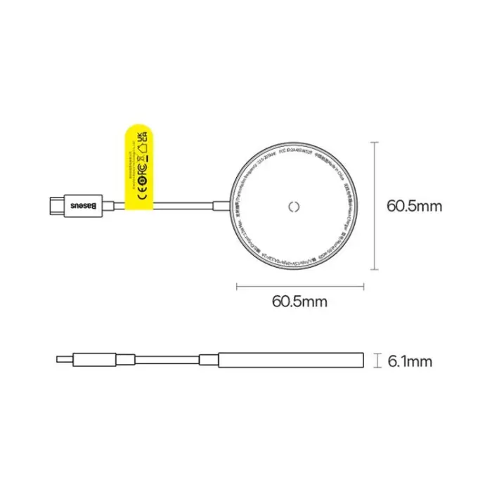 BASEUS - Baseus MagSafe Trådlös Laddare Simple Mini3 - Lila
