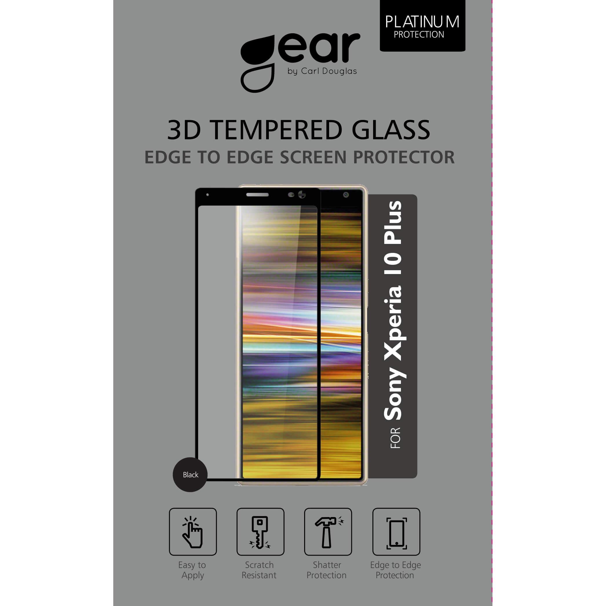GEAR Härdat Glas Skärmskydd 3D Full Cover Black Sony Xperia 10 Plus | 5468 | AlltMobil