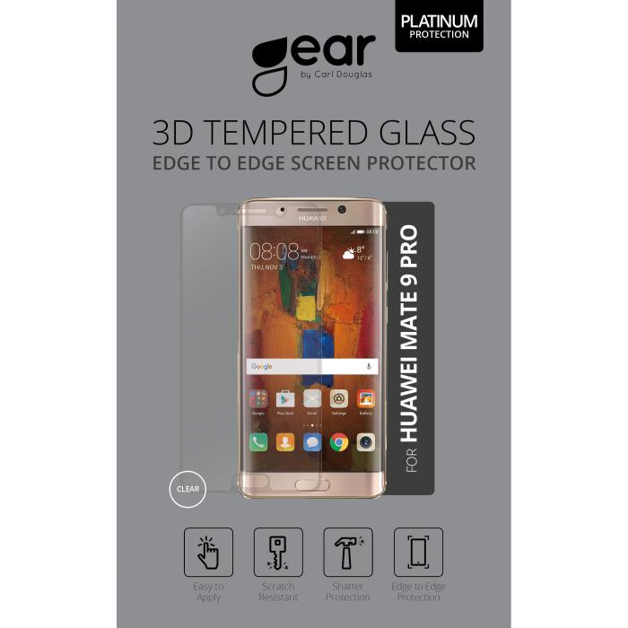 UTGATT1 - GEAR Härdat Glas 3D Full Cover Svart Huawei  Mate 9 Pro