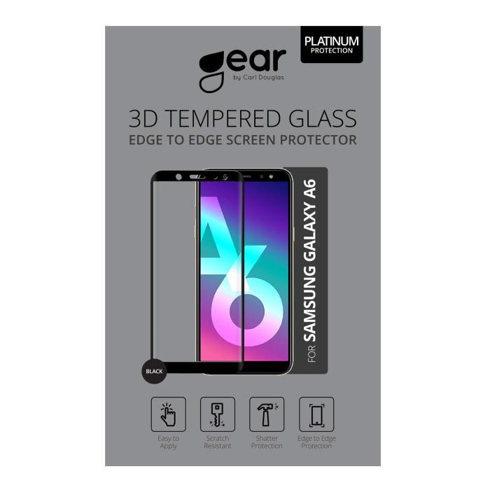 UTGATT1 - GEAR Härdat Glas 3D Full Cover Svart Samsung A6