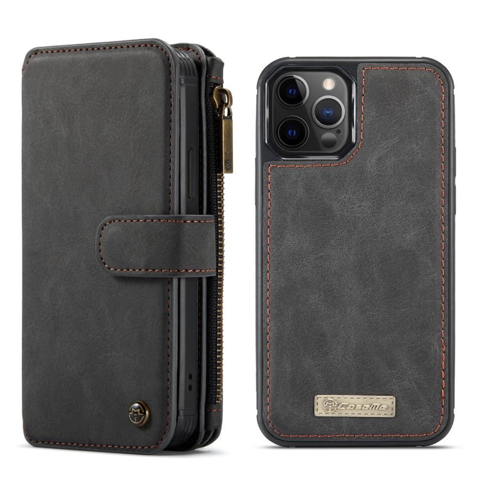 CASEME avtagbart Äkta Läder Plånboksfodral iPhone 12 Pro Max - Svart | 2353 | AlltMobil