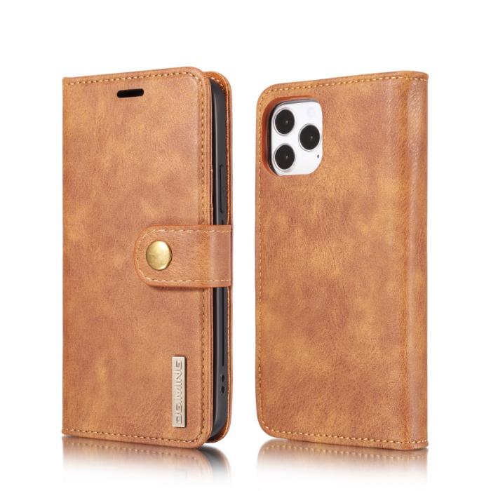 DG.MING - DG.MING Detachable Äkta Läder Plånboksfodral iPhone 12 Pro Max - Brun