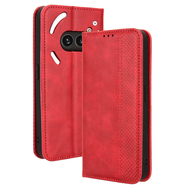 Nothing Phone (2a) Plus Plånboksfodral Retro Kickstand - Röd | 2353 | AlltMobil